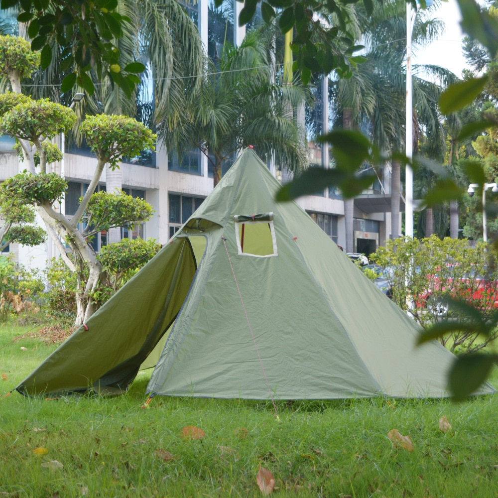 Cheap Goat Tents 3 4 Person Ultralight Outdoor Camping Teepee Waterproof Silnylon Pyramid Tent Large Rodless Tent Backpacking Hiking Tents Tents 